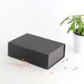 Custom Black Foldable Magnetic Paper Gift Box Logo