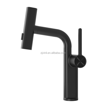 Polished Deck Mounted Pull-Out 3 Function Spray Head Faucet - X8554B Zinc Material