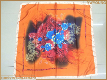 Latest design turkey 100 silk satin square scarf