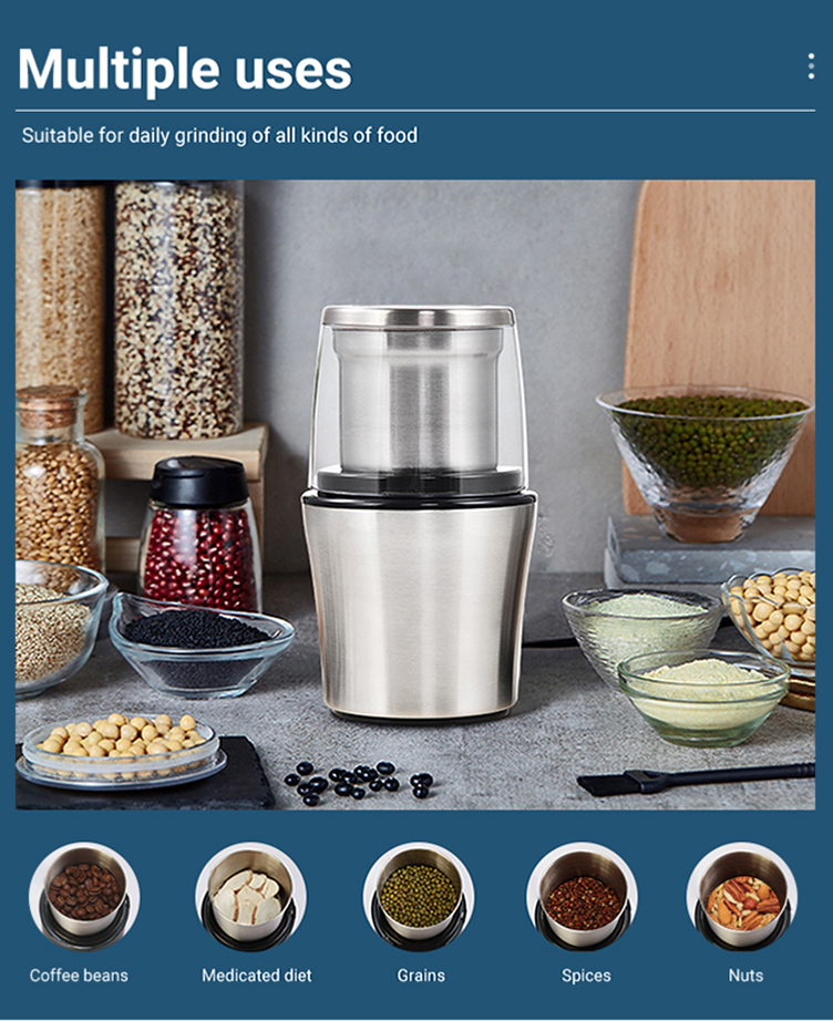 Stainless Steel Wet/ Dry Best Electric Coffee Grinder, High Quality