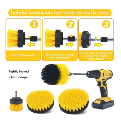 White Soft Cleaning Scrub Brush Accessories Drill Brush Shower Cleaner Power Cleaning Scrub Household Kitchen Cleaning Brush
