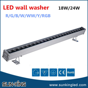 Energy conservation updated 18x1W led rgb wall washer changing color AC85V-265V, 18W led waterpoof wall wash