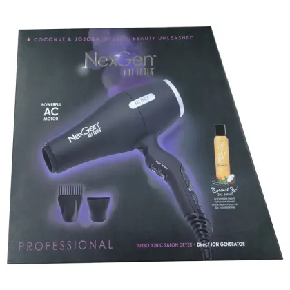 Hairdryer Corrugated box with flocked tray