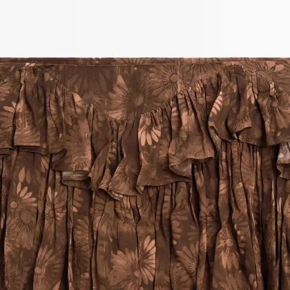 Women's ruffled floral print skirt