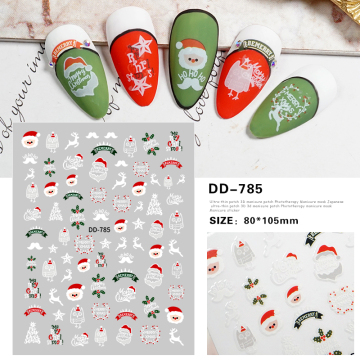 Eco-Friendly Custom Design Christmas Nail Stickers for Girl Manicure