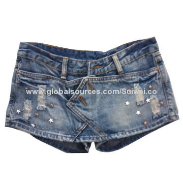 Girls' Denim Shorts, Made of 100% Cotton Material