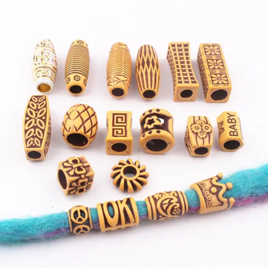 wood Metal Braiding hair Jewelry locs hair attachment Jamaica dread lcos Accessory hair beads