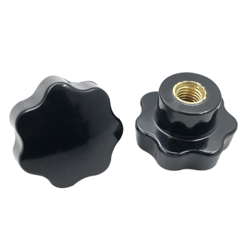 Modern Black Brass Bakelite Star Knob Handle M8 M10 M12 Dia 50mm for Kitchen Cabinets