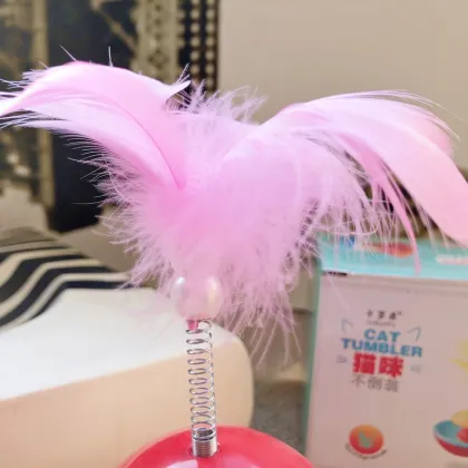 MOFESIPI Cat Toy Feather Bell Tumbler Teasing Stick
