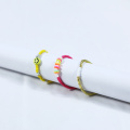 Yellow smiley face glass bead elastic bracelet