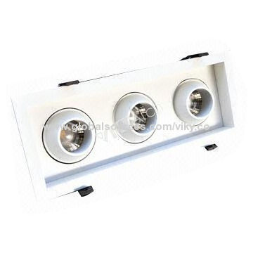 Three Heads of Square 54W COB LED Downlight, Beam Angle Can be Adjusted with CE and RoHS Marks