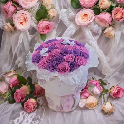 Yunnan Activelove Wholesale Purple Preserved Rose Bouquets for Gifts