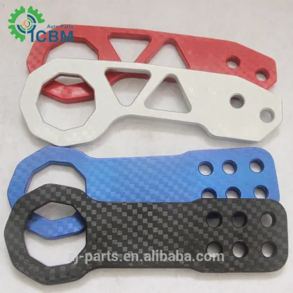 Blue Universal Aluminum With Carbon Fiber Parttern Front&Rear Bumper Racing Tow Hook