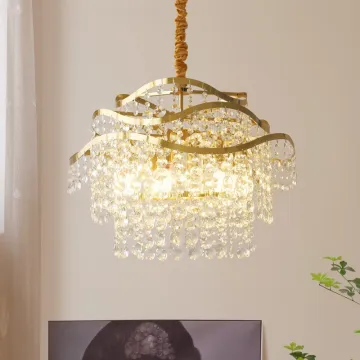 Luxury Nordic K9 Crystal Chandelier - French Style Teardrop Pendant Lighting Wholesale