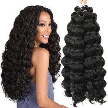 Deep Water Wave Twist Crochet Hair Deep Curly Long Twist Braiding Hair Extension 20 Inch Solid And Ombre Color Synthetic Fiber