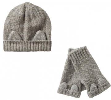 Beanie Hat and Handwarmer with ear