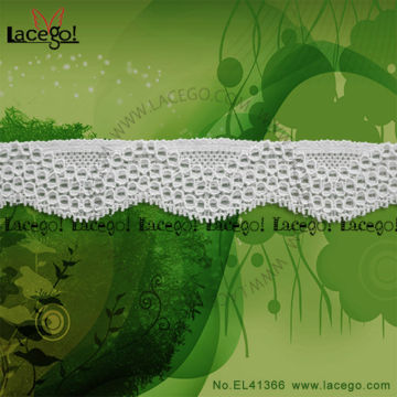 White Allover Jacquard Nylon Elastic Lace