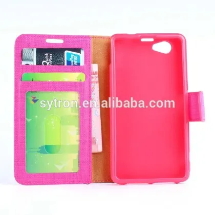 Protective cover denim silicone flip phone case for sony xperia m5