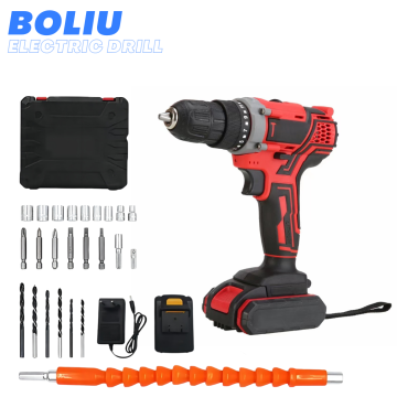 Factory Direct Impact Drill featuring Red Rubber Coated Lithium Brushless Motor with Dual Battery Support: Customizable for OEM Orders