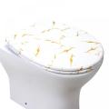 White Duroplast Toilet Seats in Gold-Dust Glitter Effect