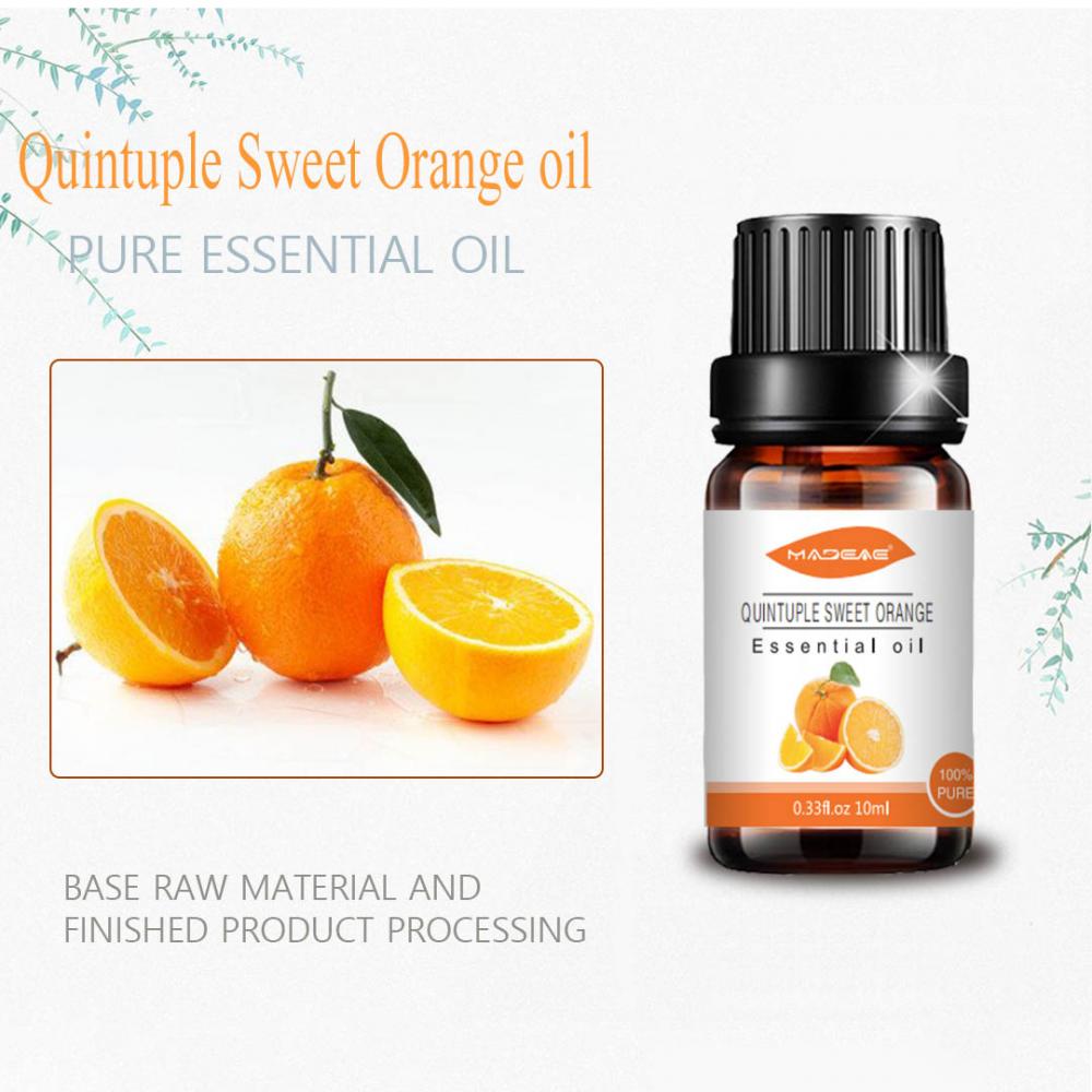 El mejor aceite esencial de naranja dulce de quintuple para la piel