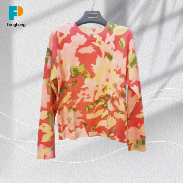 Çiçek Desenli Bisiklet Yaka Triko Kazak