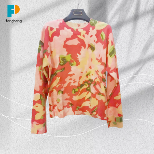 Çiçek Desenli Bisiklet Yaka Triko Kazak