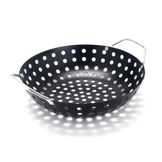 Versatile Non-Stick BBQ Grilling Accessories: Basket, Tray, Grill Topper, and Roasting Pan Combined