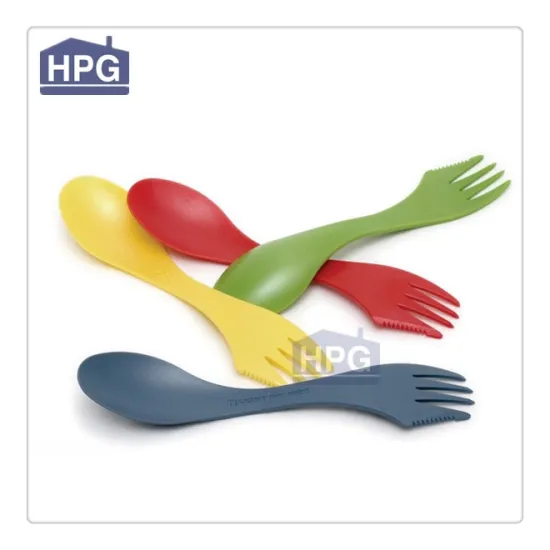 Plastic spork for camping