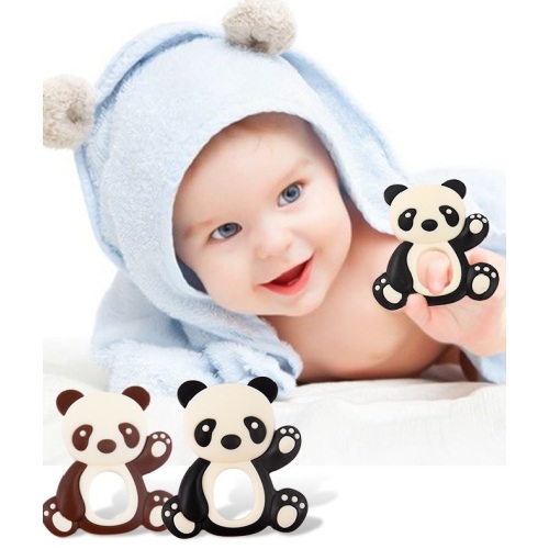 Materiales de grado alimenticio Cartoon Panda Silicone Baby Tely