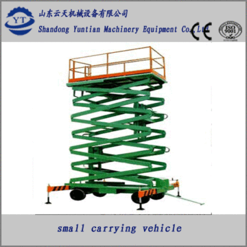 Mobile four wheels portable hydraulic scissor table lift