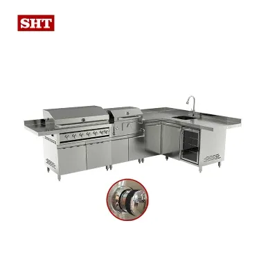 Mobile Kitchen Island High Quality BBQ Grill Bulit-in Cabinet