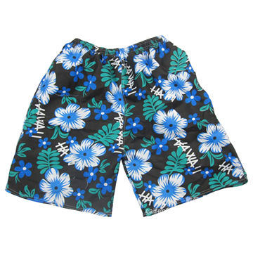 Printed Men's Boardshorts in Fashionable Design, Made of Polyester Peach Skin, OEM Orders Welcomed