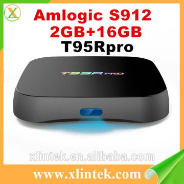 2016 New Arrival Pro Android TV Box T95R 802.11 ac/n 2.4G/5G wifi Android 6.0 Amlogic S912 4K HD Ott tv box T95R pro