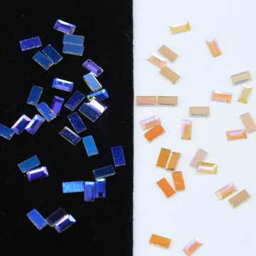 Customizable WHATSTONE Glass Crystal AB Rhinestones: 2.5*5mm and 4*6mm Flat Back Rectangle Shape for Nail Art Design