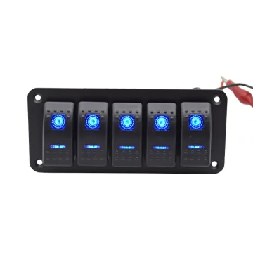 12V/24V 5 Gang Rocker Boat Marine Switch Panel - RV Yacht & Car Accessory