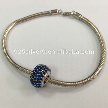 2016 Diy European holesale Crystal 925 Sterling Silver Shining Jewelry Colorful Pave Zircon Ball Charms