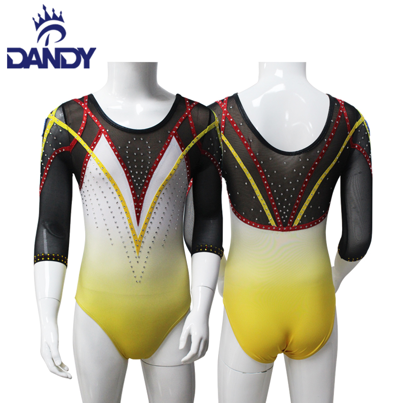 Custom Girl's Sparkle Long Sleeve Competition Gymnastic Leotard