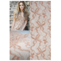 Rayon Cotton Printed Pink Lace Embroidery Dress Fabrics