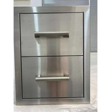 China manufacture bbq outdoor Kitchen  Stainless Steel double drawer Cabinet