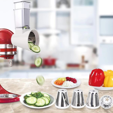 Blender de comptoir manuel KitchenAid avec 5 accessoires - Roufère de fromage à salade de salade de salade bleue pour fruits / légumes