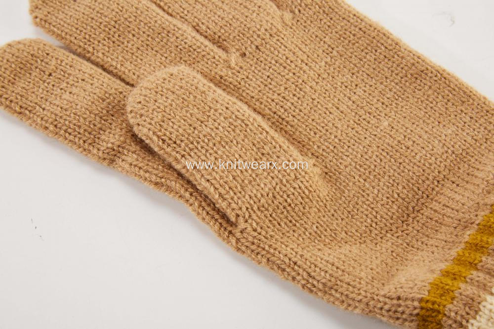 Boy`s Girl's Knitted Full Fingers Winter Warm Gloves