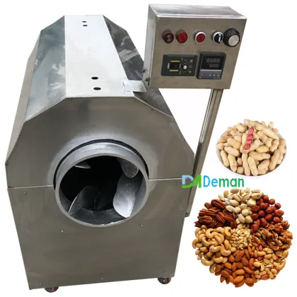 Electromagnetic Torreya Pecans Roasting Machine for Pine Nuts, Brazil Nuts, Chestnuts, and Melon Seeds (30kg/h)