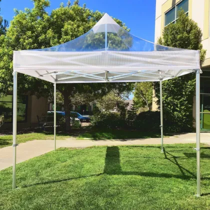 Screened gazebo transparent perspective aluminium gazebo