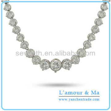 Vogue Jewelry Necklace Rhodium/Gold Plated CZ Diamond Brass Pendant Fashion Necklace