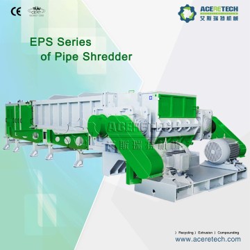 High Output Size Reduction Shredder for Large Diameter Plastic Pipes
