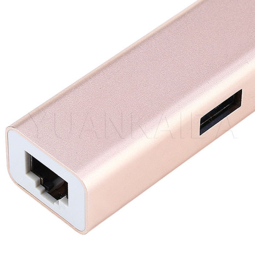 3-Port USB 3.0 HUB RJ45 Ethernet Adapter