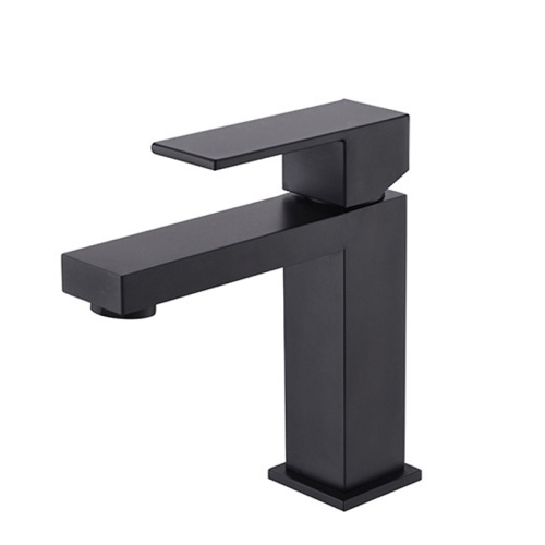 Square Black Water Mixer Taps Badeværelse BASIN VANCH