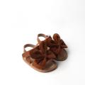Sandalias de bebé de cuero genuino recién estilo de alta calidad