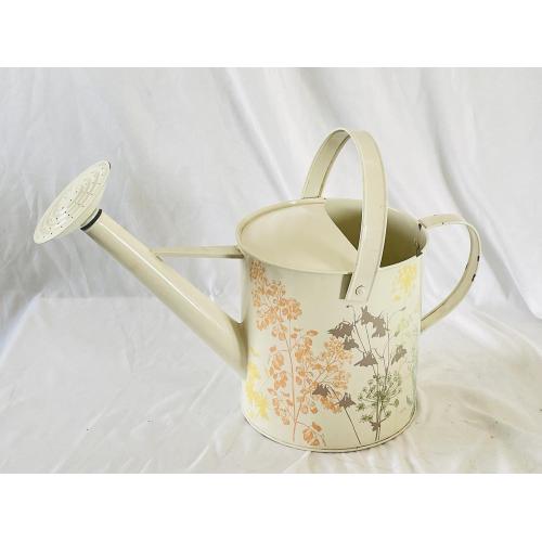 White galvanized appliqué sprinkler pot